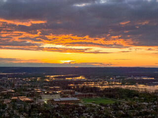 Fototapeta premium sunset over the city