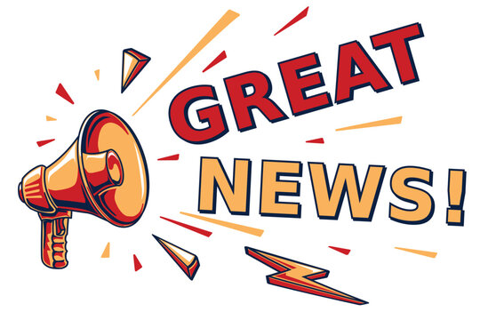 Great news - advertising sign  with megaphone