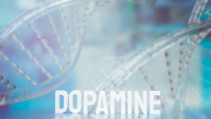 The  Dopamine text on sci background 3d rendering