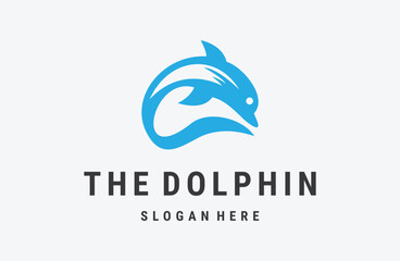 Dolphin logo design vector icon template
