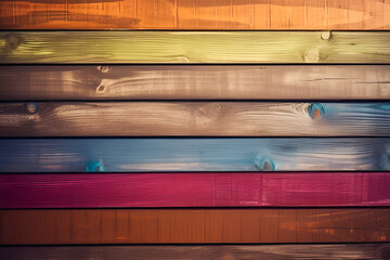 Background from multicolored horizontal wooden boards.