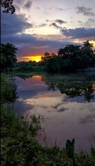 sunset over the river