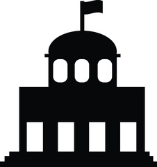 Obraz premium City hall building icon. City hall sign. Town hall symbol. Municipal building logo. flat style.