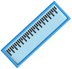 3D ruler on white background