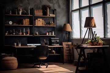 Office interior inspired by modern farmhouse design