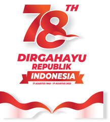 Logo HUT RI ke 78. 78 tahun Dirgahayu Republik Indonesia. Indonesian Independence Day Banner. Logo Kemerdekaan RI  