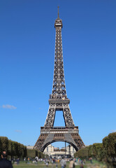 Fototapeta na wymiar Eiffel Tower. Image captured from Champ Des Mars Park in Paris, France.