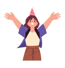 woman with party hat