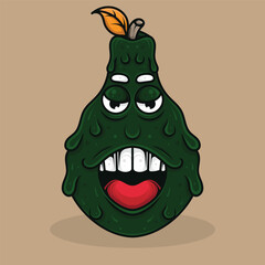 Fruits theme logo mascot design with interesting expression for halloween celebration