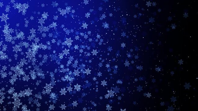 4K Snow particles winter Christmas Falling snow. background merry christmas, Holiday, New Year, snowflake, snow, festive. celebrate invitation card flakes. Shimmering, glittering, sparkling bokeh.
