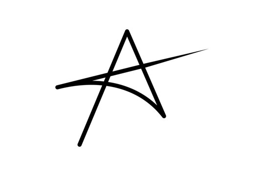 black and white stars logo letter A