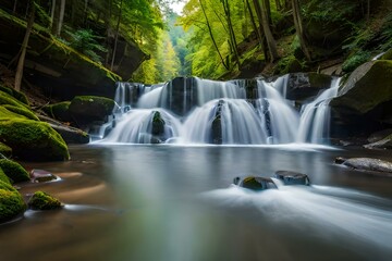 Obraz premium waterfall in the woods