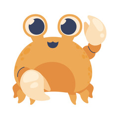 cute crab sea life cartoon icon