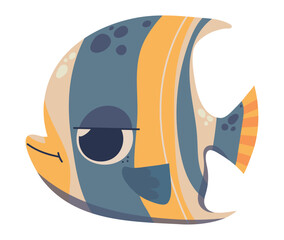 cute fish sea life cartoon icon