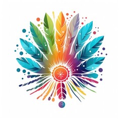 Fototapeta premium Boho Rainbow vector Bundle, Boho Rainbow Clipart, Boho Rainbow & Flowers, Generated by AI