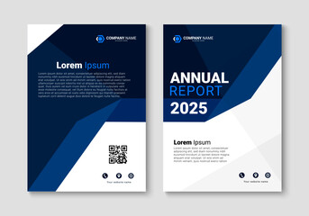 Annual report design template. Corporate business report cover design. Vector illustration