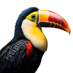 Beautiful toucan bird on transparent background