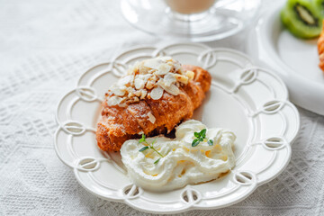 Croissant with Almond Whipped Cream