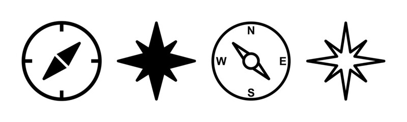 Compass icon set illustration. arrow compass icon sign and symbol