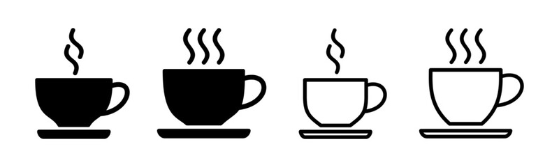 coffee cup icon set illustration. cup a coffee sign and symbol
