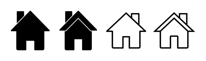 Home icon set illustration. House sign and symbol