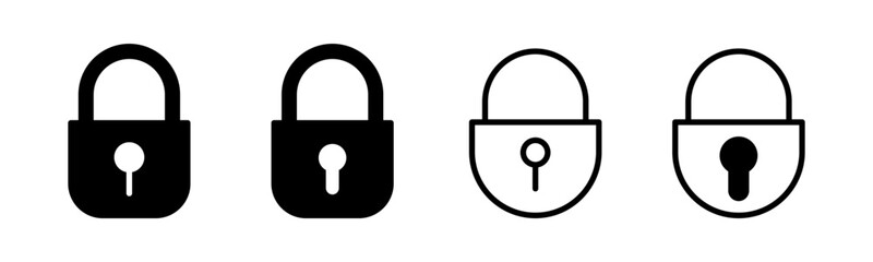 Lock icon set illustration. Padlock sign and symbol. Encryption icon. Security symbol