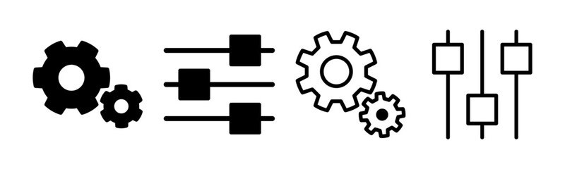 setting Icon set illustration. Cog settings sign and symbol. Gear Sign