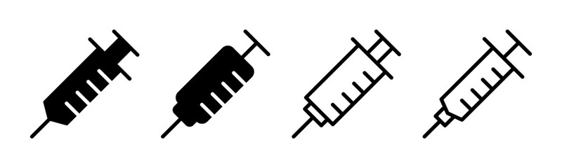 Syringe icon set illustration. injection sign and symbol. vaccine icon