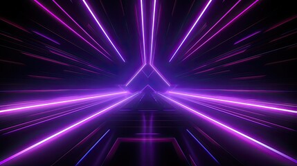 Black background with purple neon lines, futuristic style, with soft sunlight render generative ai - obrazy, fototapety, plakaty
