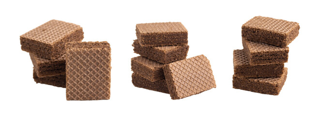 Chocolate wafer biscuit isolated on white