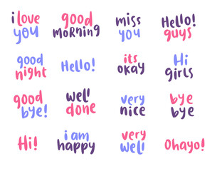 Phrase cute hand lettering