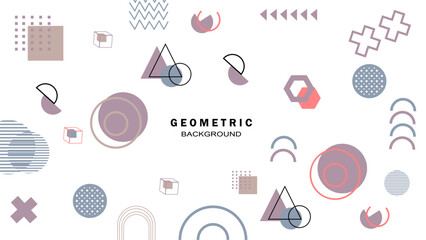 Flat geometric background memphis style for brochure flyer banner or presentation template