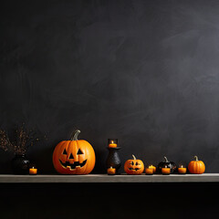Halloween background with pumpkins