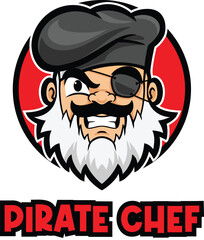 Pirate Chef Cartoon Logo Mascot