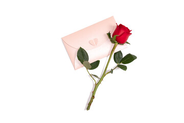 red rose with letter
