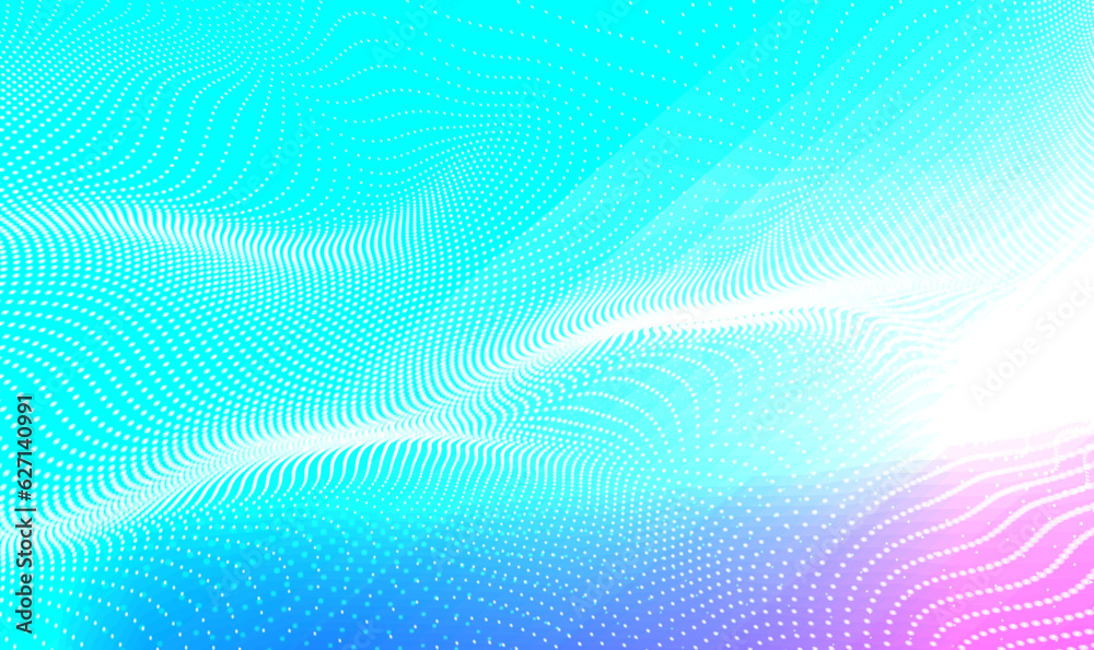 Poster abstract colorful gradient wave of particles science and technology background. big data. ai technol