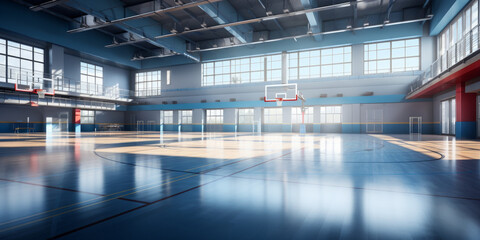 interior of clean empty gym. Created with Generative AI technology 