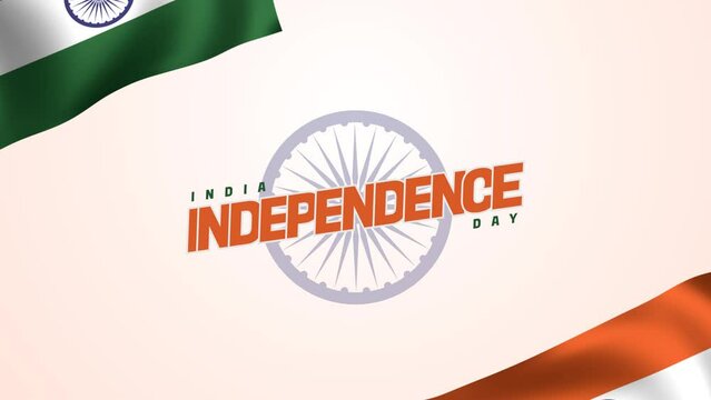Happy Independence Day India animation. Celebrate India's National Day on 15th August. Great for greeting card animation and celebrating India independence day.