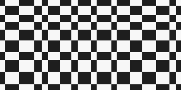 Chess pattern of uneven cells. Design for textile, fabric, clothing, curtain, rug, batik, ornament, background, wrapping.