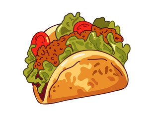 Tacos, vector illustration isolated on white background