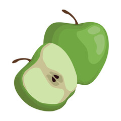 green apple fresh fruit icon design