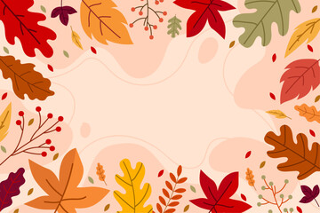 autumn leaves background vector design orange color