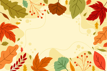 autumn leaves background vector design orange color autumn season