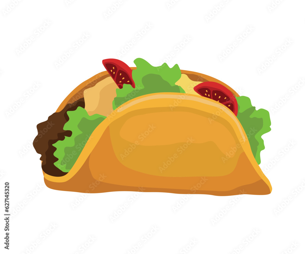 Sticker tasty taco fast food, icon design