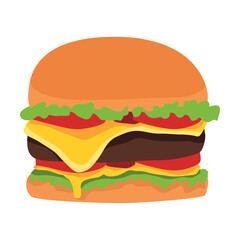 fresh burger fast food, icon design