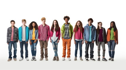 Obraz premium group of Teenage youth on a white background, full body shot