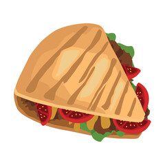 sandwich with sliced tomatoes, icon