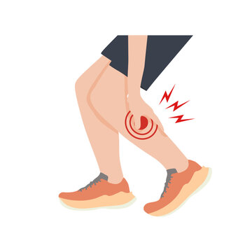 Man have leg pain. Because he is running everyday.