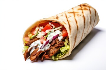 doner kebab isolated on white background, created by Generative AI