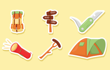 Camping Element Sticker Set Collection